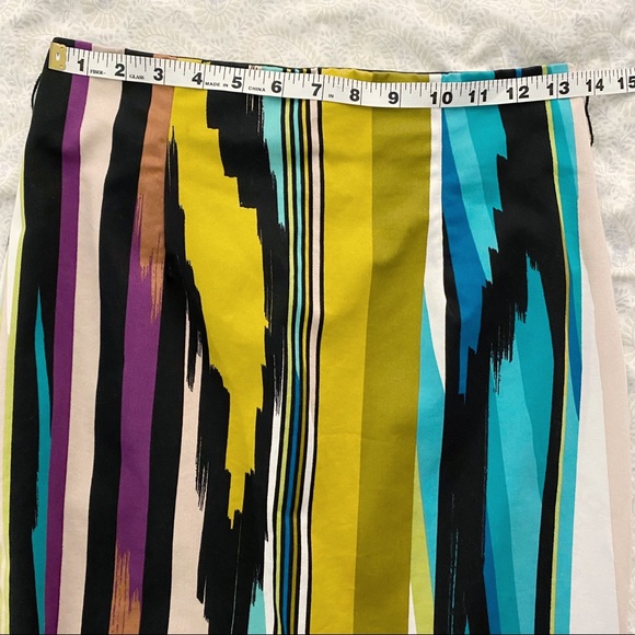 Worthington retro striped color-block business casual pencil skirt - Picture 6 of 8